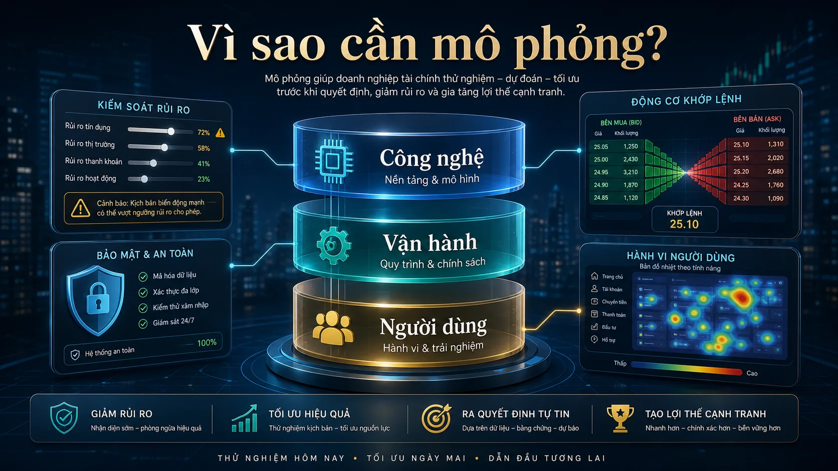Giao dịch mô phỏng giúp kiểm tra công nghệ, vận hành và hành vi người dùng